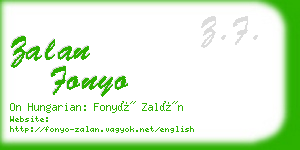 zalan fonyo business card